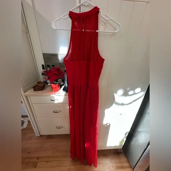 Express Red Lace Maxi Dress - Picture 2 of 4